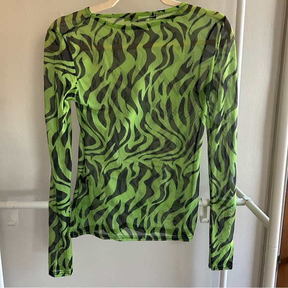 Daisy street mesh long sleeve zebra print top Size 6 - Picture 5 of 5